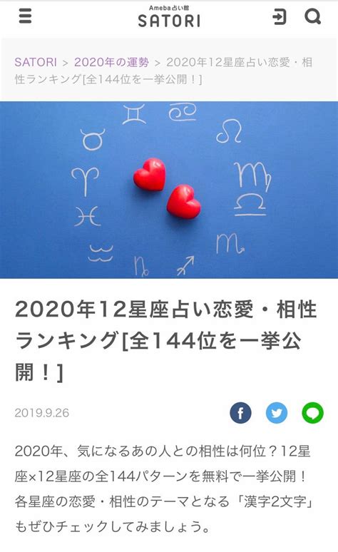 2020年 星座 血液型144通りの相性and各星座全運勢 企業占術鑑定士 脇田尚揮オフィシャルブログ Powered By Ameba