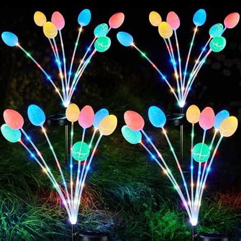 Wbao Solar Easter Decorations Outdoor Packs Led Easter Egg