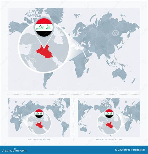 Enlarged Map Of Iraq On America Centered World Map Magnified Map And