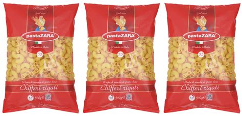 Pasta Zara Рожок рифленый макароны, 3 шт по 500 г — купить в интернет ...