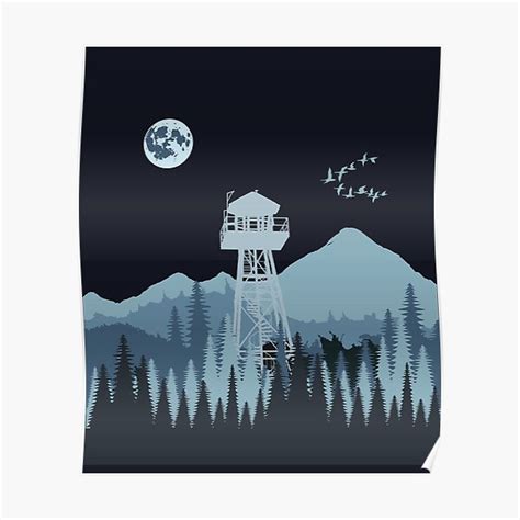 Forest Fire Watch Lookout Tower Poster By Prints4Souls4 Redbubble