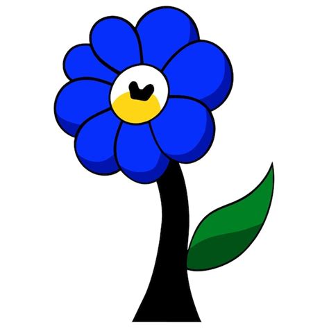 Premium Vector | Blue flowers branch flax icon cartoon plant