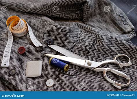 Collection Of Tailor Tools Stock Photo Image Of Industry 73594610