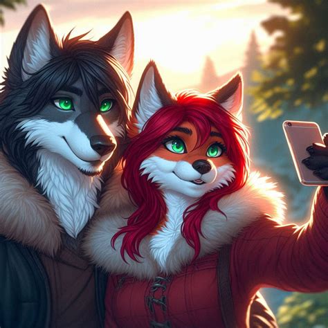 Anthro Selfie Fox And Wolf By Commanderravenwolf On Deviantart