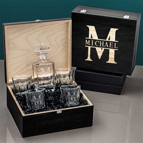 Home Wet Bar Oakmont Custom Colchester Whisky Box Set Ebony Box Wayfair