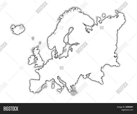 Europe Outline Map Image Photo Free Trial Bigstock