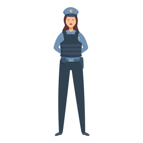 Confident Female Police Officer Standing Guard Protecting And Serving