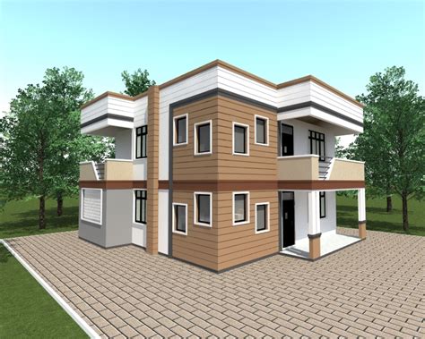 4 Bedroom Maisonette House Plan with Hidden Roof - Muthurwa.com