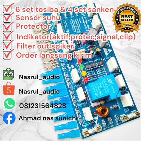 Jual PCB 6 SET TRANSISTOR FINAL THOSIBA 4 SET TRANSISTOR SANKEN 2U