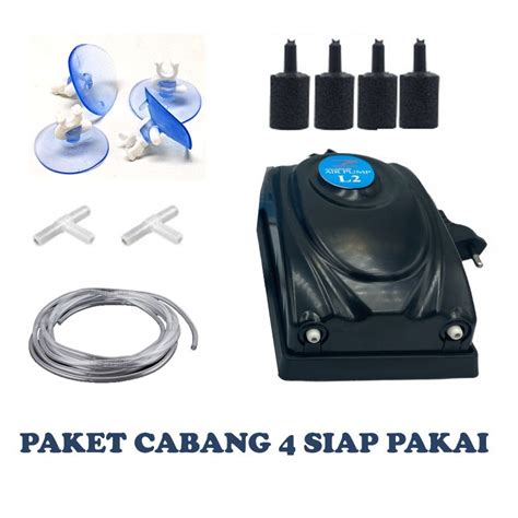 Jual PAKET LENGKAP AERATOR 2 LUBANG CABANG 4 AQUASCAPE AQUARIUM KOLAM