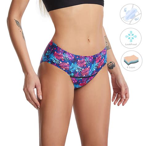 Menstrual Leakproof Bikini Bottom Mid Waisted Swim Bottoms For Teens