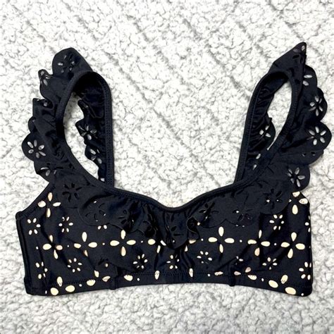 J Crew Swim J Crew Scalloped Ruffle Bikini Top Xxs Poshmark