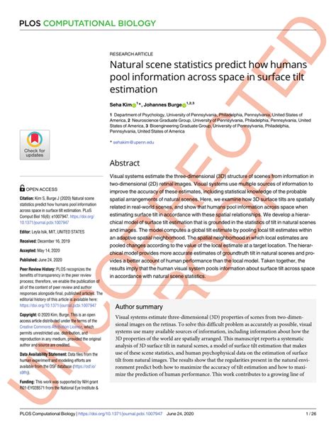 Pdf Natural Scene Statistics Predict How Humans Pool Information