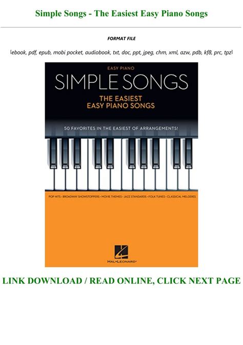 Simple Songs The Easiest Easy Piano Songs Klavier