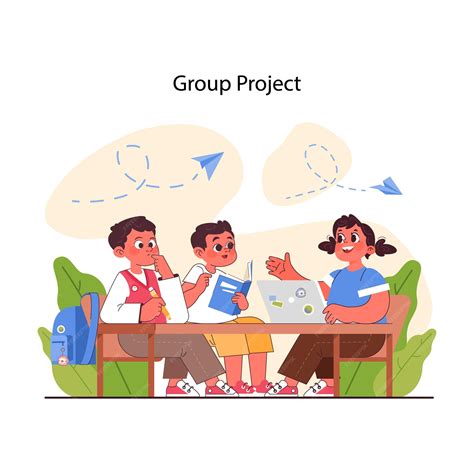 Premium Vector | Pedagogy Group project collaboration Method of