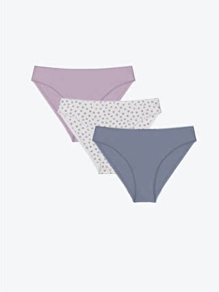 LCW DREAM Mor Desenli Bikini Külot 3 lü W45747Z8 LTH LCW
