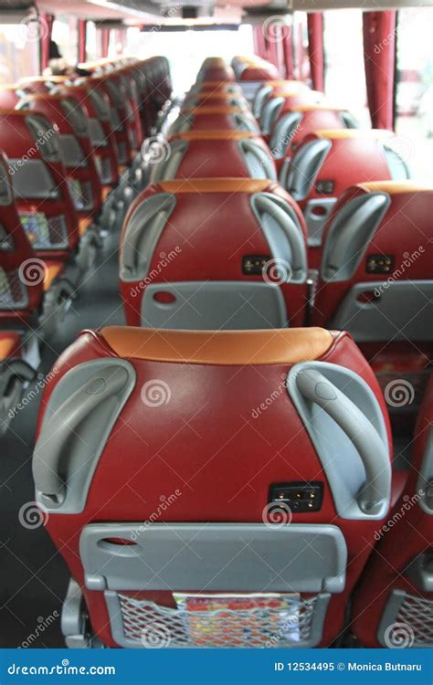 Interior of Big Coach Bus with Leather Seats Stock Image - Image of ...