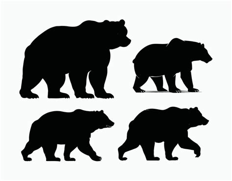 Wild Black Bear Silhouettes For Creative Projects Eps Template 51026075