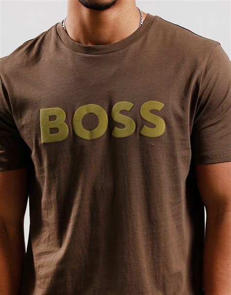 Boss Thinking 1 T Shirt Dark Green Terraces Menswear