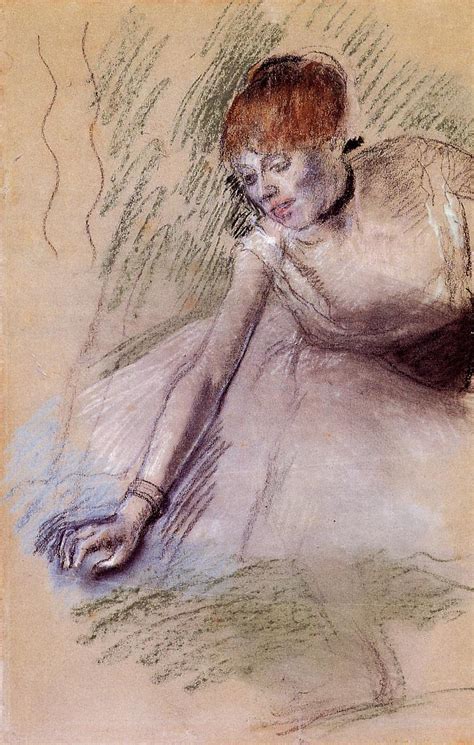 Bowing Dancer Circa Private Collection Pastel Edgar Degas