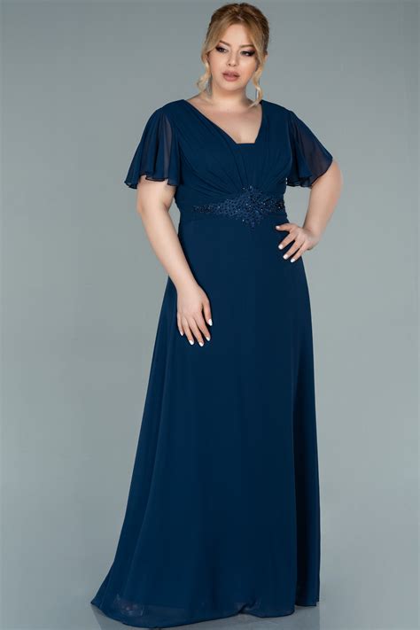 Long Emerald Green Chiffon Plus Size Evening Dress Abu2308