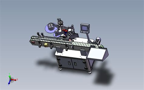 全自动立式圆瓶贴标机 SOLIDWORKS 2012 模型图纸下载 懒石网