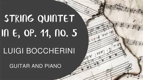 Sheet Music Boccherini String Quintet In E Major Op No Youtube