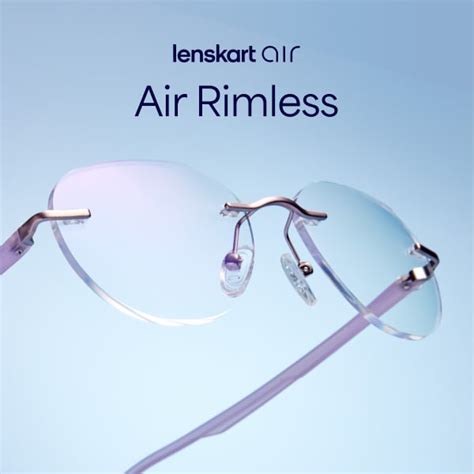 buy purple gunmetal rimless rectangle lenskart air essentials la