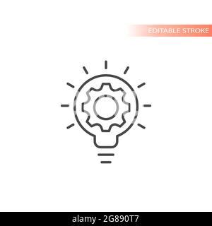 Innovation Icon With Light Bulb And Gear On White Background With