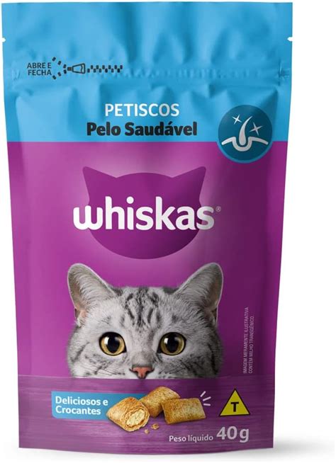 whiskas Petisco Whiskas Temptations Pelo Saudável Para Gatos Adultos 40