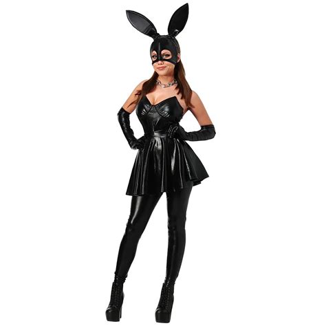 Sexy Latex Bunny Costumes Adult Women Bunny Leotard Cosplay Costume For