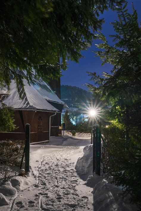 Night images of winter in the Polish countryside on Behance