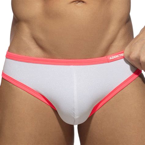 Addicted Slip De Bain Bikini Neon Snow White Blanc Rose Fluo INDERWEAR