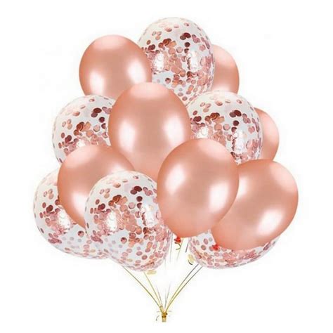 20pcs 12 Inch Rose Gold Confetti Party Balloon Bouquet Online Party Supplies