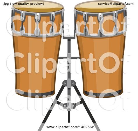 Clipart Of A Set Of Conga Drums Royalty Free Vector Illustration By