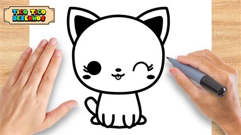 Passo A Passo Como Desenhar Um Gato Kawaii Youtube