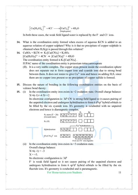 NCERT Solutions For Class 12 Chemistry Chapter 9 Coordination Compounds