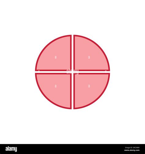 Four Parts Of Circle Pie Chart With Four Same Size Sectors Vector