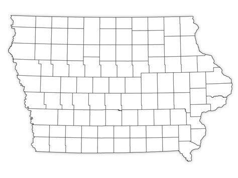 Iowa Outline Map, Iowa Blank Map