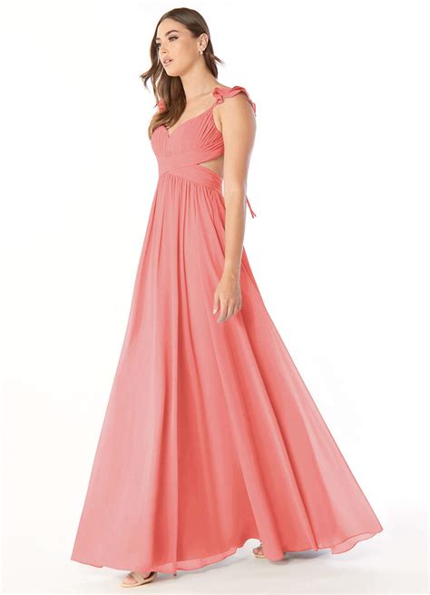 Coral Azazie Kasia Bridesmaid Dresses Azazie