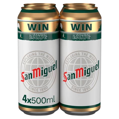 San Miguel Premium Lager Beer 4 X 500ml Cans Bb Foodservice