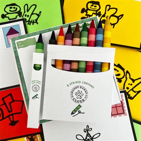 Clues Striped Crayons Set - Handy Dandy Blues Clues Striped Crayons - 9