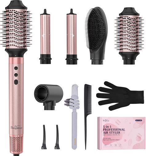 Brightup 5 In 1 High Speed Hot Air Styler 1400W Powerful 120000RPM Hair Dryer Brush Negative