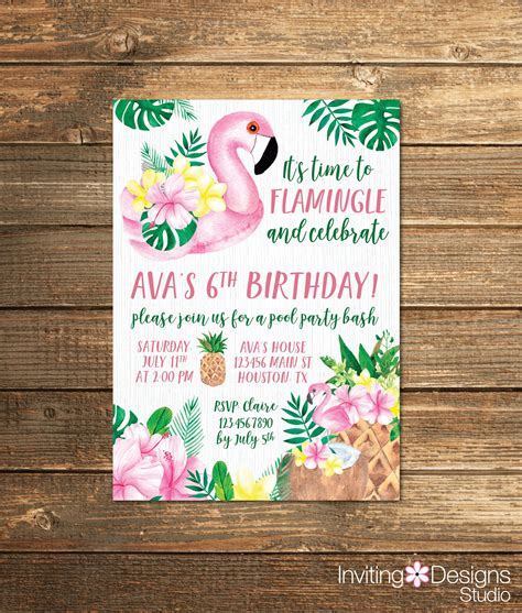 Paper Pool Party Invite Summer Party Invite St Birthday Birthday