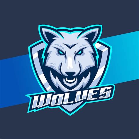 Cabe A De Lobos Brancos Mascote Esport Design De Logotipo Personagem