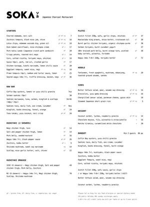 menu  soka