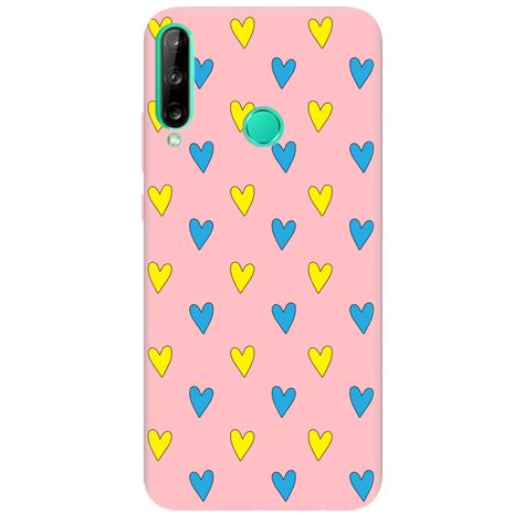 【Чехол для Huawei P40 Lite e нежно-розовый матовый soft touch Серденько ...
