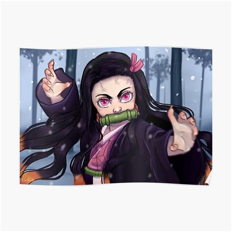 "nezuko demon slayer fan art" Poster for Sale by risuali | Redbubble