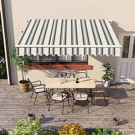 Greenbay 3 X 2 5m DIY Patio Retractable Manual Awning Garden Sun Shade