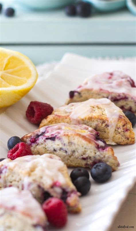 Mixed Berry Scones with a Lemon Glaze | Berries recipes, Berry scones ...